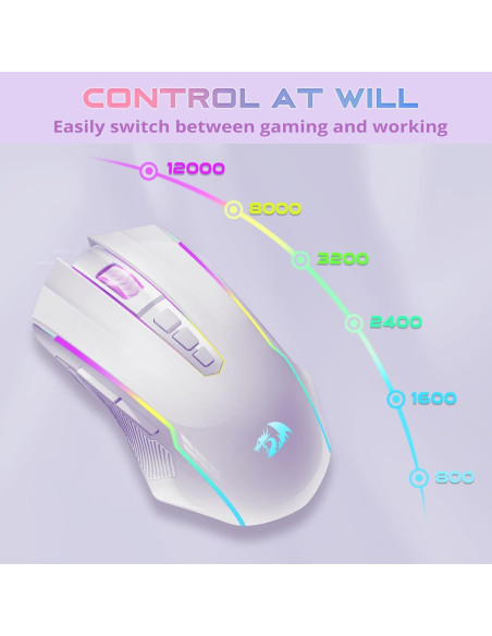 Ratón Gaming Inalámbrico Redragon M914, 12000 DPI, RGB Ratón Gaming Inalámbrico Redragon M914, 12000 DPI, RGB