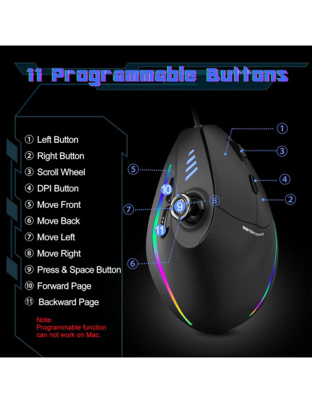 Ratón Gaming TRELC Ergonómico 10000 DPI 11 Botones Negro Ratón Gaming TRELC Ergonómico 10000 DPI 11 Botones Negro