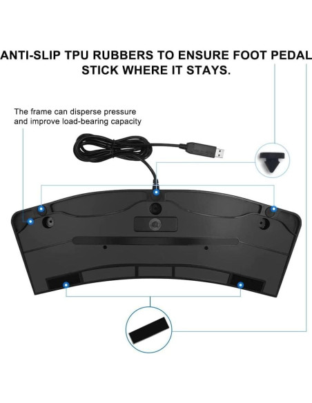 Pedal de Pie Programable USB PCsensor FS2020U1 Mecánico Pedal de Pie Programable USB PCsensor FS2020U1 Mecánico