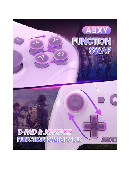 Controlador Inalámbrico Bluetooth para Switch y PC - Púrpura Controlador Inalámbrico Bluetooth para Switch y PC - Púrpura
