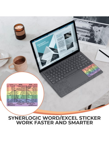 Pegatina de Atajos de Teclado Synerlogic Word/Excel Laminada