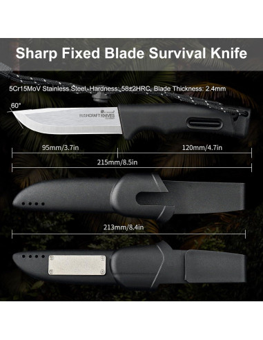 Cuchillo de Supervivencia HX OUTDOORS TD-21B 9.5cm Acero Inoxidable