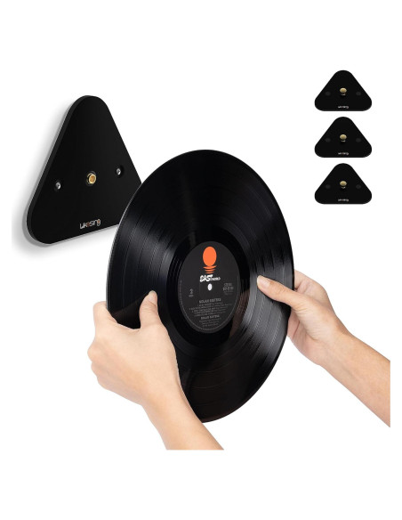 Soporte de Pared para Discos de Vinilo Likesing Negro 3 Pzas Soporte de Pared para Discos de Vinilo Likesing Negro 3 Pzas