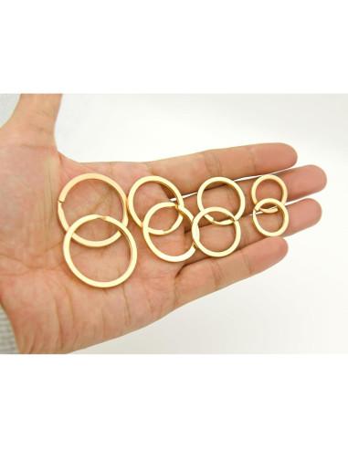 Paquete 40 Anillos de Llave Metal Dorado ZoloAJay 4 Tamaños