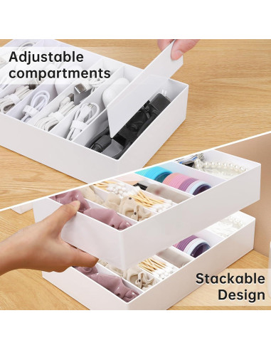Caja Organizadora de Cables PAVSTINE 3 Pcs Plástico Blanco