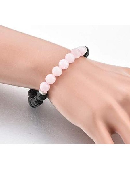 Pulsera difusor de aceite esencial MYSTIQS Cuarzo Rosa Lava Pulsera difusor de aceite esencial MYSTIQS Cuarzo Rosa Lava