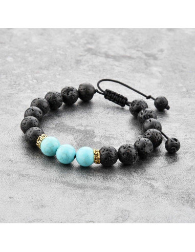 Pulsera de Lava Ajustable MYSTIQS Turquesa Unisex