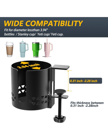 Soporte para Taza Deeper Desk Sackei Metal 10 cm Rotación 360 Soporte para Taza Deeper Desk Sackei Metal 10 cm Rotación 360