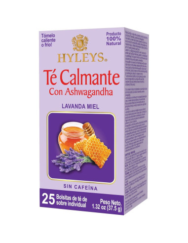 Té Calm Hyleys con Ashwagandha - Lavanda y Miel - 25 Bolsitas