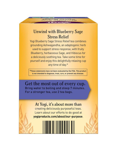 Té Yogi Arándano Salvia Alivio Estrés - 64 Bolsitas
