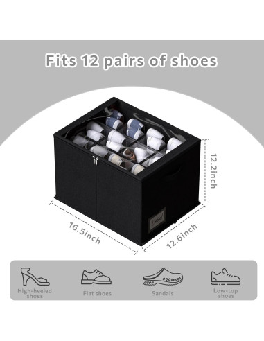 Organizador de Zapatos CYhom 2 Piezas 42x32x31cm Negro