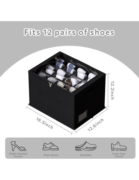 Organizador de Zapatos CYhom 2 Piezas 42x32x31cm Negro Organizador de Zapatos CYhom 2 Piezas 42x32x31cm Negro