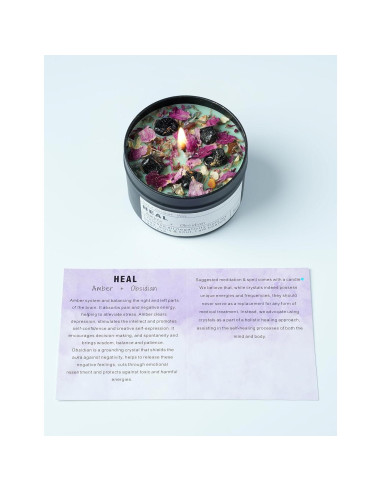 Vela de Energía Obsidiana 226g Cera Soya Vegana Aroma Oriental