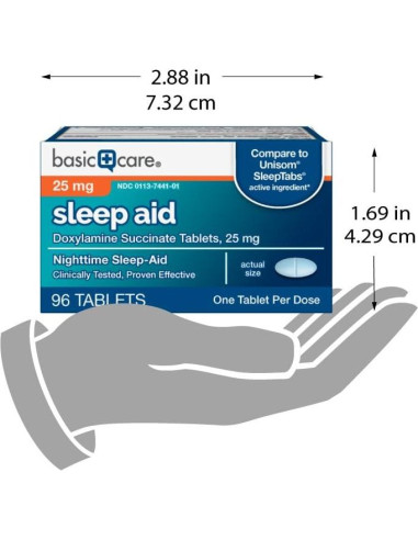 Tabletas para dormir Amazon Basic Care 25 mg 96 unidades