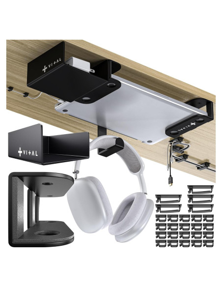 Soporte para Laptop Bajo Escritorio VI+AL - Almacenamiento y Gestión de Cables Soporte para Laptop Bajo Escritorio VI+AL - Almacenamiento y Gestión de Cables