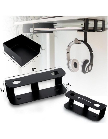 Soporte para Laptop Bajo Escritorio VI+AL - Almacenamiento y Gestión de Cables Soporte para Laptop Bajo Escritorio VI+AL - Almacenamiento y Gestión de Cables
