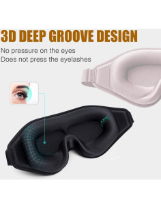 Máscara de Ojos 3D Hunrimu Ajustable Bloqueo Luz Negro 2