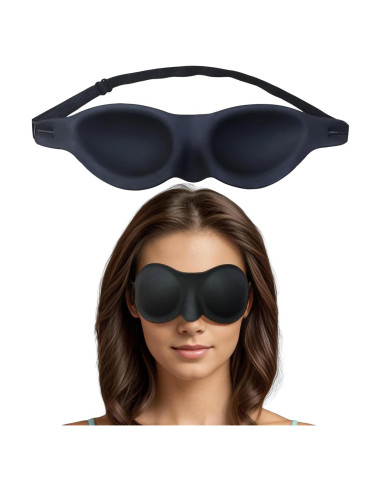 Gafas de Sueño Hidratantes Vowleike - Silicona Negra CPAP