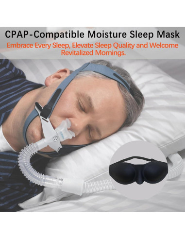 Gafas de Sueño Hidratantes Vowleike - Silicona Negra CPAP