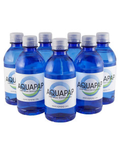Agua CPAP Destilada por Vapor Aquapap 12 Onzas - 8 Botellas