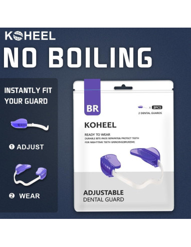 Protector Bucal Ajustable KOHEEL para Bruxismo - 2 Unidades