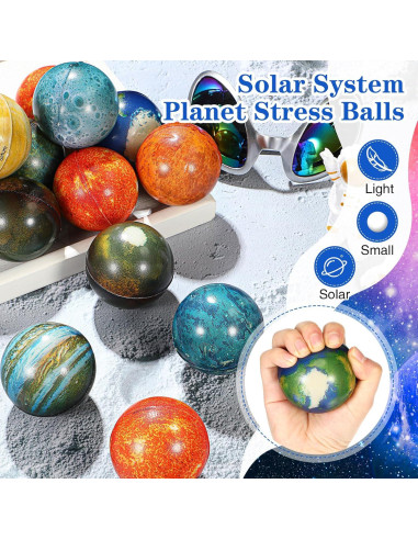 Lenwen 60 Pelotas Antiestrés Sistema Solar 6,35 cm