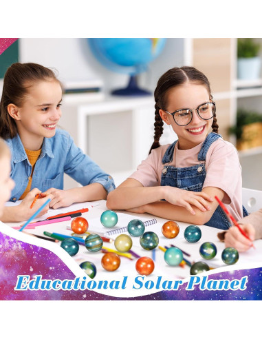Lenwen 60 Pelotas Antiestrés Sistema Solar 6,35 cm