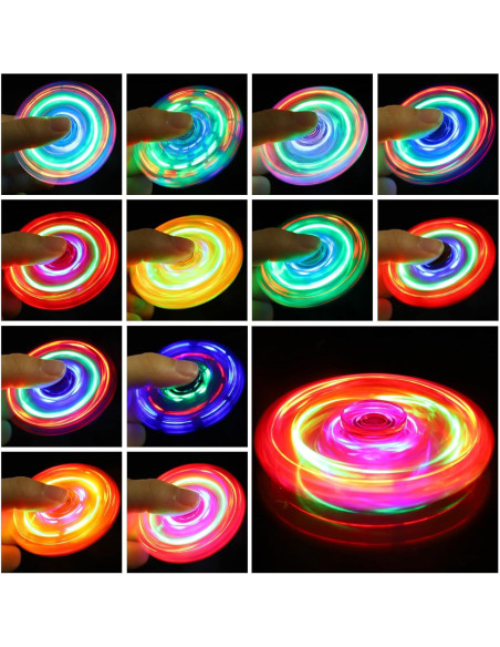 Spinners Antiestrés LED Gigilli 16 Pcs para Niños 4-12 Años Spinners Antiestrés LED Gigilli 16 Pcs para Niños 4-12 Años
