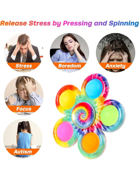 Paquete de 4 Fidget Spinners Effacera para Alivio de Estrés Paquete de 4 Fidget Spinners Effacera para Alivio de Estrés