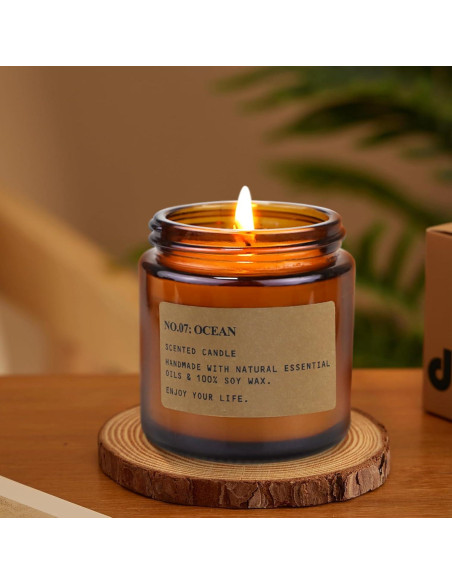 Set de 8 Velas Aromáticas Feibao en Tarro Ámbar 0.10 kg Set de 8 Velas Aromáticas Feibao en Tarro Ámbar 0.10 kg