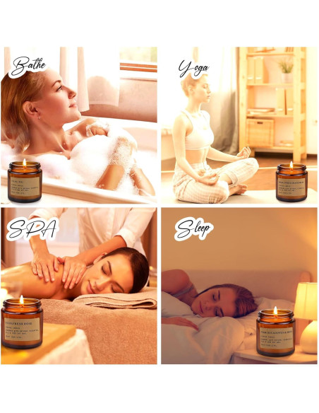 Set de 8 Velas Aromáticas Feibao en Tarro Ámbar 0.10 kg Set de 8 Velas Aromáticas Feibao en Tarro Ámbar 0.10 kg