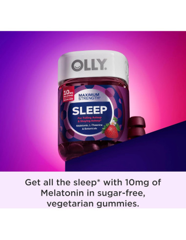 Gomitas para Dormir OLLY - 10mg Melatonina, Sin Azúcar, 50 Unidades