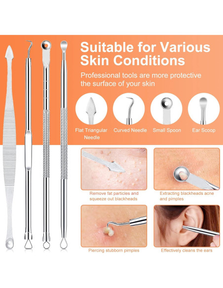 Kit de Herramientas IUMAKEVP 15 PCS Acero Inoxidable para Acné Kit de Herramientas IUMAKEVP 15 PCS Acero Inoxidable para Acné