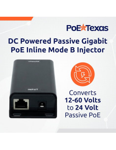Inyector PoE Pasivo 24V PoE Texas 30W para Solar 2