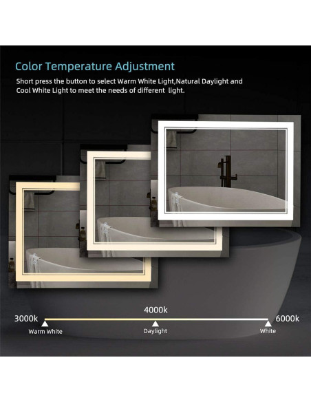 Espejo de Baño LED COOL2DAY 81x61 cm Anti Niebla Táctil Espejo de Baño LED COOL2DAY 81x61 cm Anti Niebla Táctil