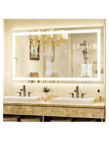 Espejo de baño LED XRAMFY 139,7x76,2 cm 3 modos luz