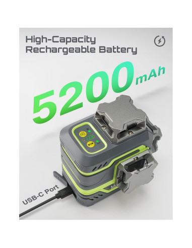 Nivel Láser Verde LasGoo LG-3DM Autonivelante 3x360