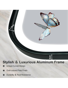 Espejo LED S'bagno 81x61 cm Negro Antivaho Regulable 2