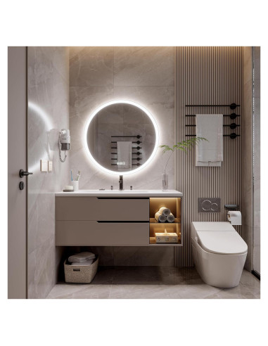 Espejo LED Redondo Luminorcrest 60 cm Anti-vaho Táctil