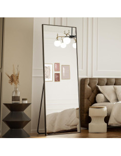 Espejo de Piso Koonmi 172x56 cm Negro con Soporte 2