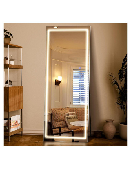 Espejo LED de Cuerpo Entero GlasFlength 160x50.8cm Plata Espejo LED de Cuerpo Entero GlasFlength 160x50.8cm Plata
