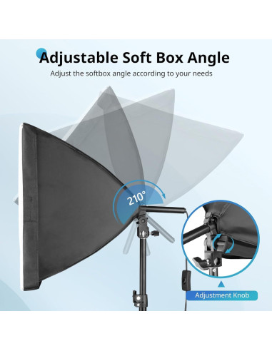 Kit de Iluminación Softbox UBeesize 40x40 cm 40W 6500K