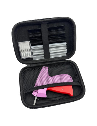 Kit Mini Pistola de Puntadas Finas SGMM5 Rosa - 6 Agujas y 1000 Sujetadores