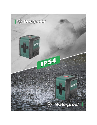 Nivel láser verde Nikotek NK02G autorregulable 100 pies