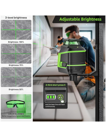 Nivel Láser Huepar 360 Autonivelante Verde con Trípode 60in Nivel Láser Huepar 360 Autonivelante Verde con Trípode 60in