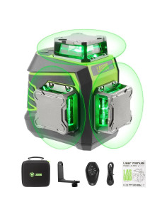 Nivel láser autolevelante 3x360 LASGOO LG-3Dx verde