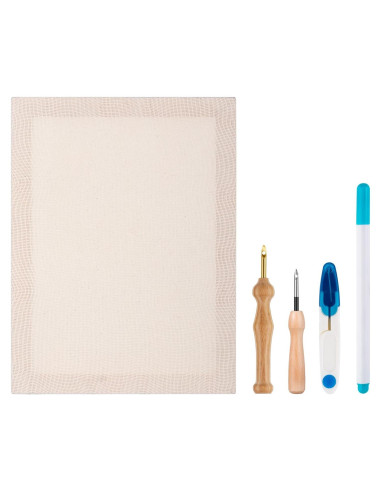 Kit de Punch Needle Zuaooz 10.2x13.7 Pulgadas con Agujas
