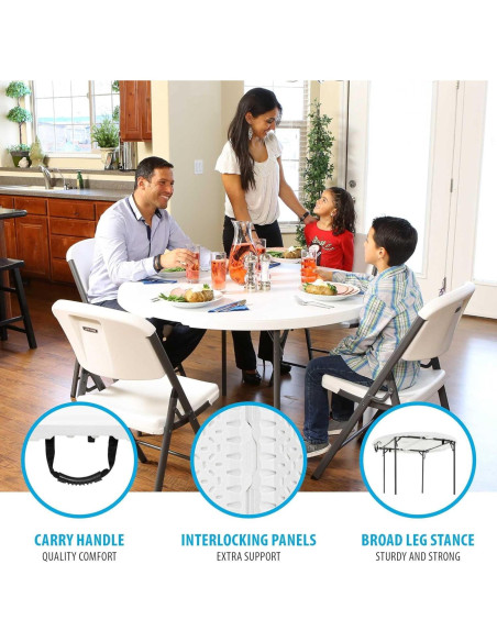 Mesa redonda plegable Lifetime 48" (121,92 cm) blanca Mesa redonda plegable Lifetime 48" (121,92 cm) blanca