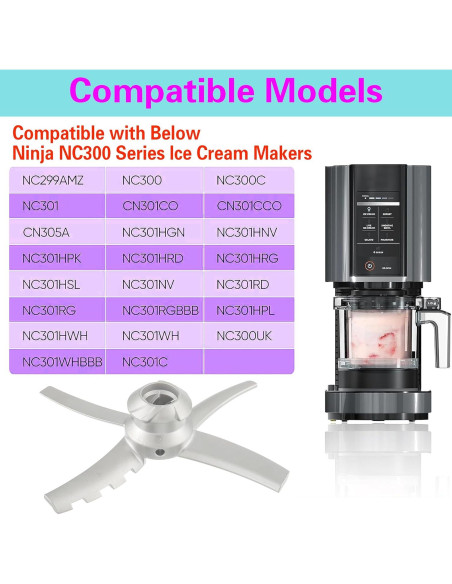 Paleta de Reemplazo Ninja Creami NC300 NC299AMZ Acero Inox Paleta de Reemplazo Ninja Creami NC300 NC299AMZ Acero Inox