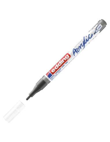 Marcador Acrílico Edding 5300 Fino Gris 1mm - Pintura Impermeable